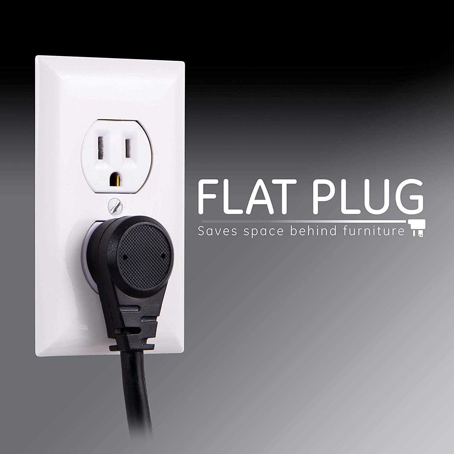 GE 10-Outlet 2-USB 6ft. Surge Protector With Twist-To-Close Safety Covers, Black