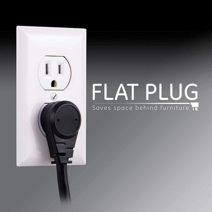 GE 10-Outlet 2-USB 6ft. Surge Protector With Twist-To-Close Safety Covers, Black