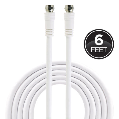 GE 6ft. RG6 Coaxial Cable with F-Type Connectors, White