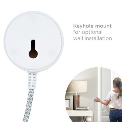 Cordinate 1-Outlet Tabletop Switch with 6ft. Braided Extension Cord, White/Gray