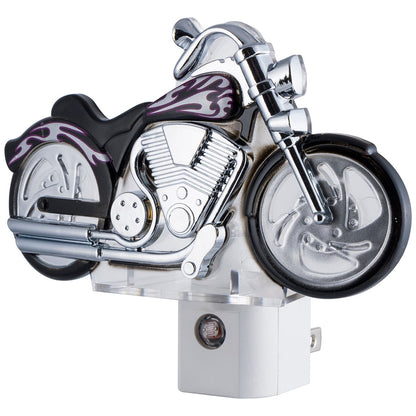 GE Motorcycle Light Sensing LED Night Light, White