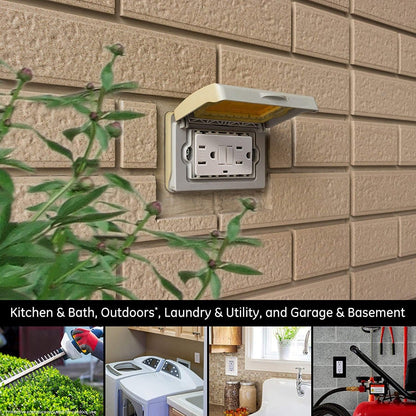 GE GFCI Tamper and Weather Resistant Receptacle , White
