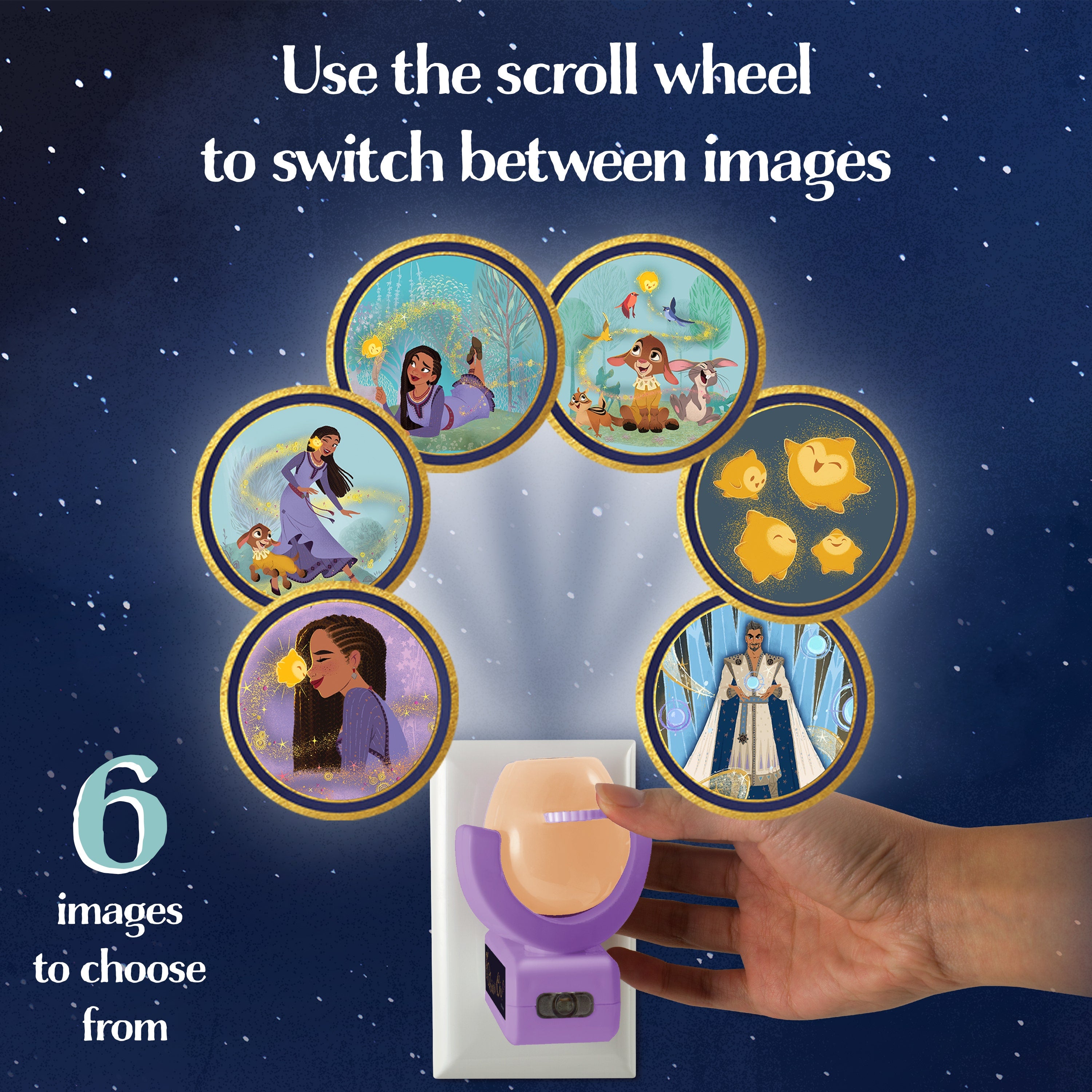 Projectables Disney WISH LED Night Light, Purple