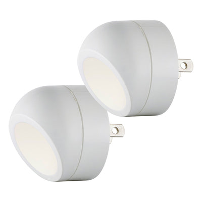 Energizer Plug-In Rotating Light Sensing LED Night Light, 2 Pack, White