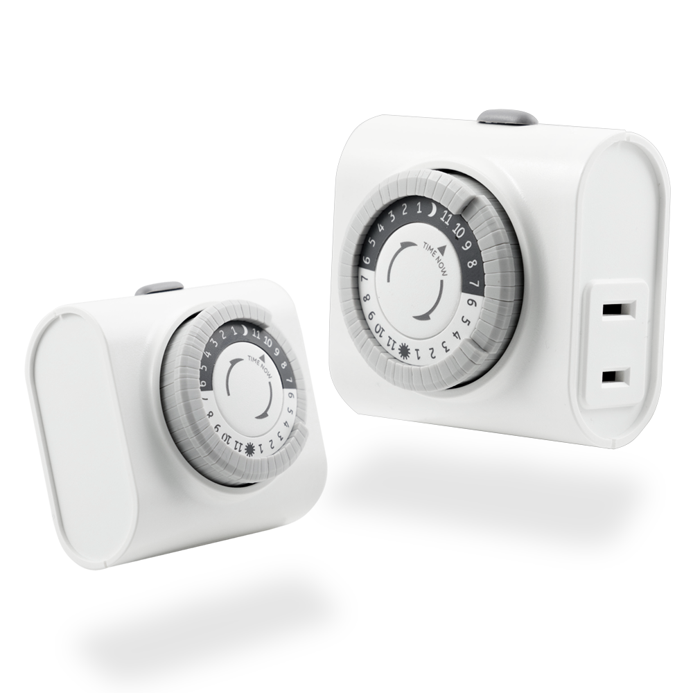 GE Indoor Plug-In 24-Hour Mechanical Timer, 2 Pack, White