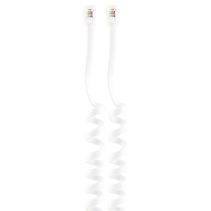 Power Gear 25ft. Coiled Phone Line Cord, White
