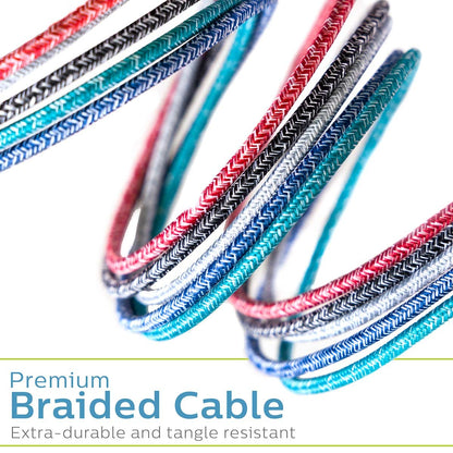 Philips 6ft. USB-C to USB-C Braided Charging Cable, Blue
