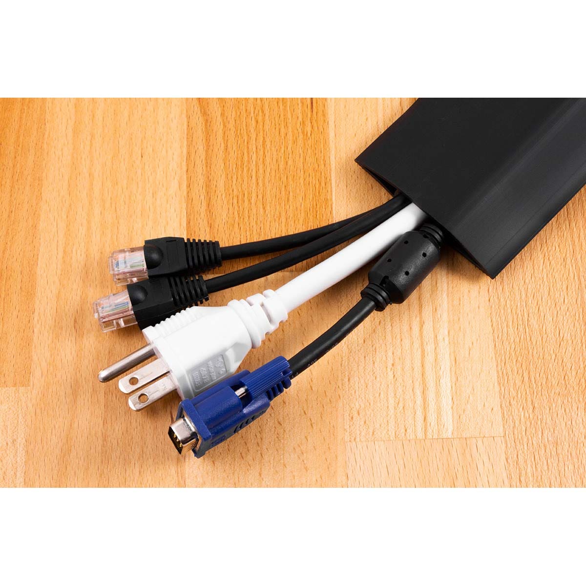 Power Gear 6ft. Cable Management Cord Cover, Black
