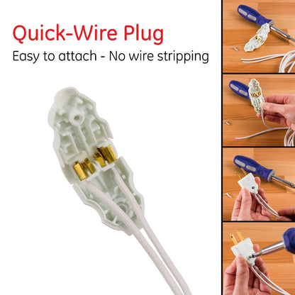 GE Quick Wire Plug, 2 Pack, White