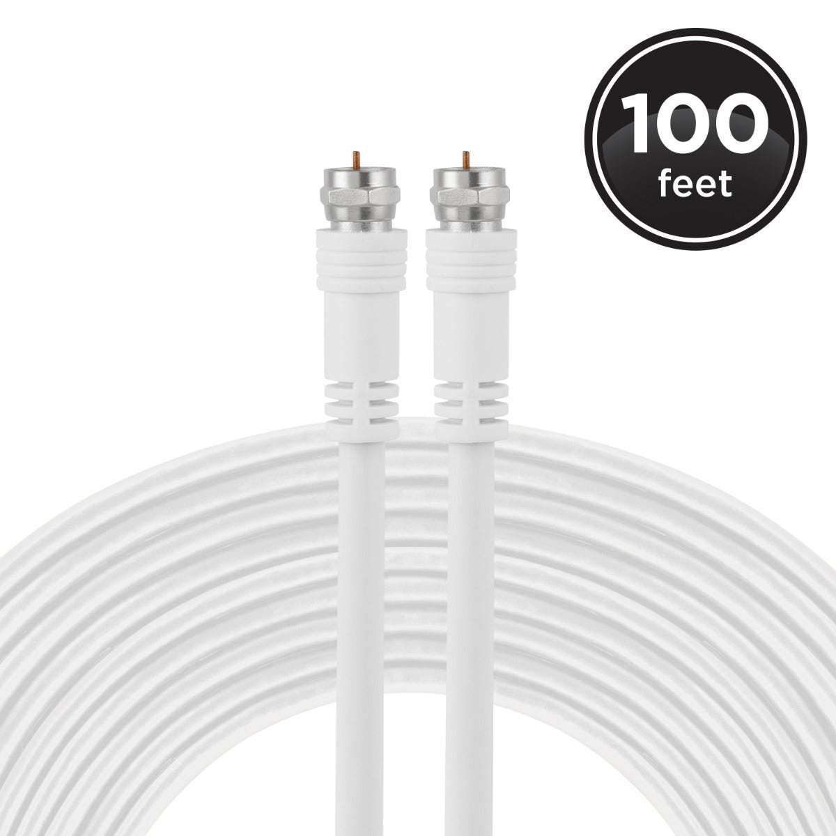 UltraPro 100ft. RG6 Coax Cable With F-Type Connectors, White
