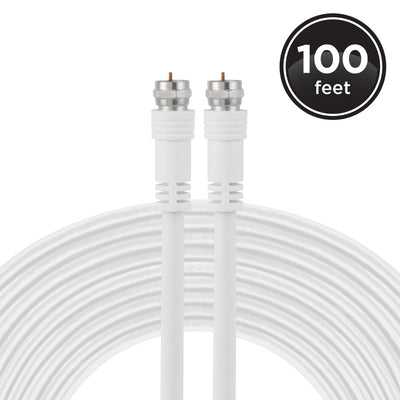 UltraPro 100ft. RG6 Coax Cable With F-Type Connectors, White