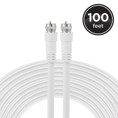 UltraPro 100ft. RG6 Coax Cable With F-Type Connectors, White