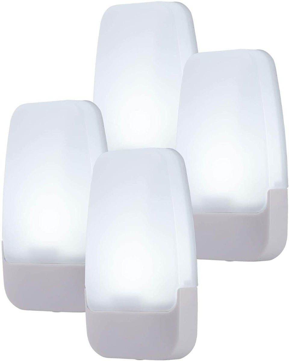 GE Light Sensing LED Night Light, 4 Pack, White