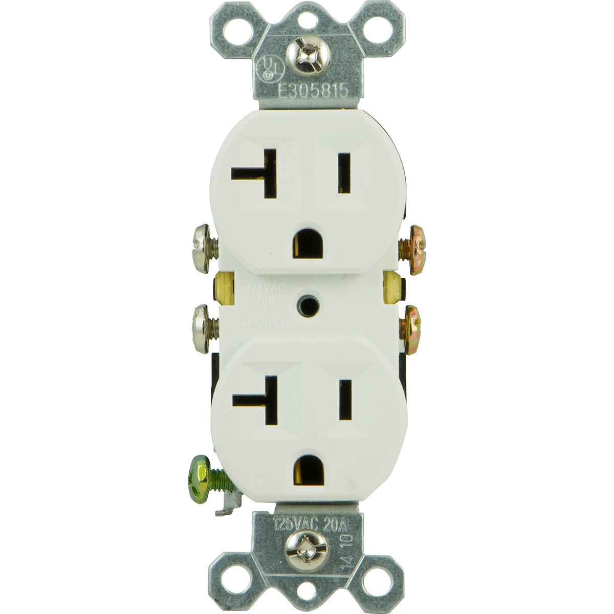 GE Grounding Duplex Receptacle, White