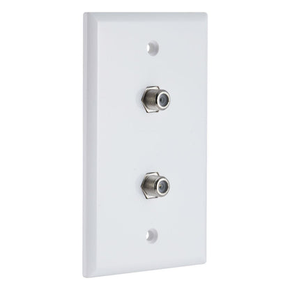 GE Dual Coax Wall Plate, White