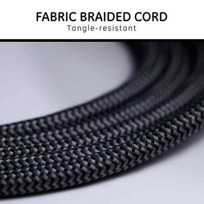 GE Pro 3-Outlet 8ft. Braided Extension Cord, Black