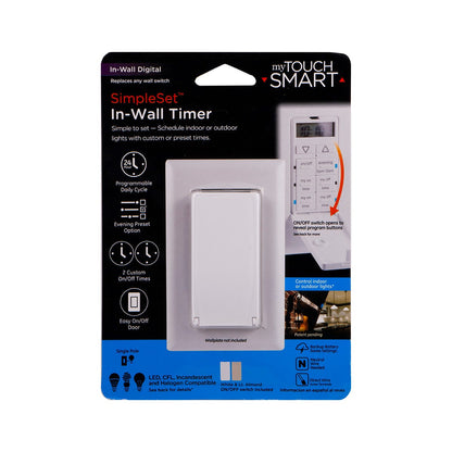 myTouchSmart Indoor In-Wall Digital Simple Set Timer, White