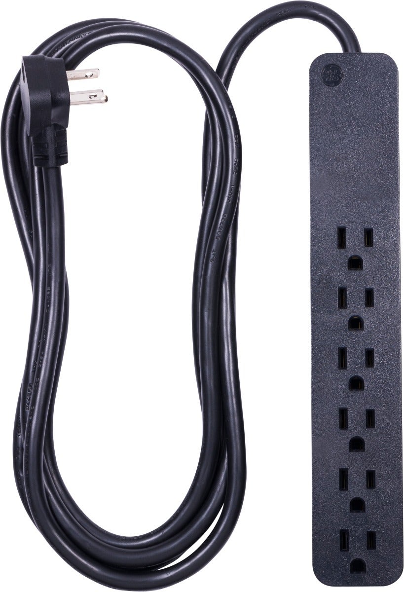 GE 6-Outlet 8ft. Surge Protector, Black