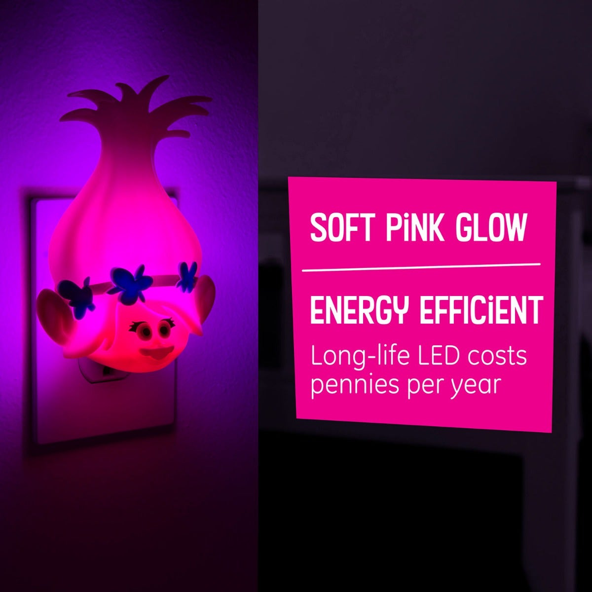 Trolls World Tour Poppy LED Night Light, Pink