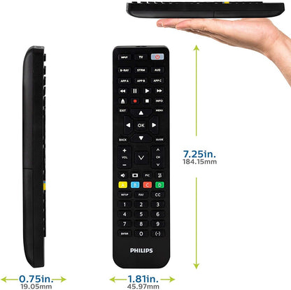 Philips 4-Device Universal Vizio Replacement Remote, Black