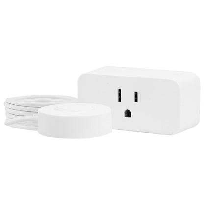 UltraPro Plug-In 1-Outlet WiFi Smart Plug with Push Button, White