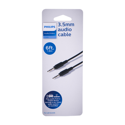 Philips 6ft. 3.5mm Auxiliary Audio Cable, Black