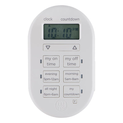 myTouchSmart Indoor Plug-in Simple Set Digital Timer, White