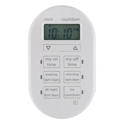 myTouchSmart Indoor Plug-in Simple Set Digital Timer, White