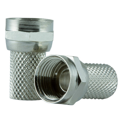 GE RG6 Twist-On F Connectors, Silver, 10 Pack