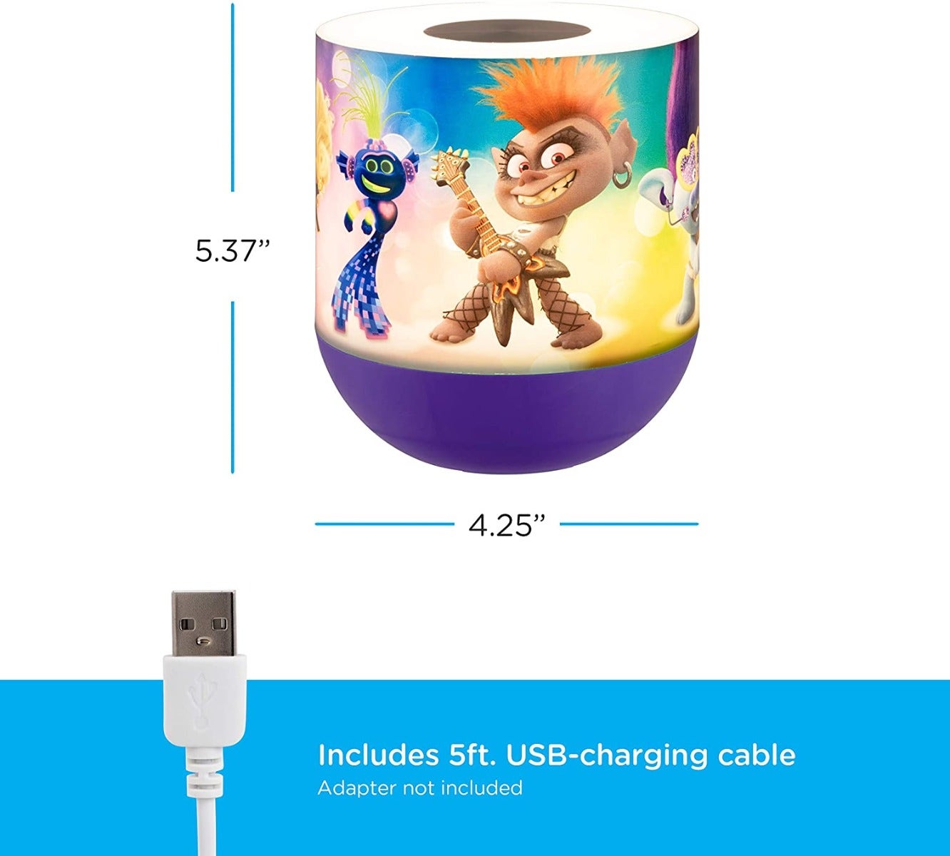 Universal Trolls World Tour Color Changing Tabletop LED Night Light, Purple