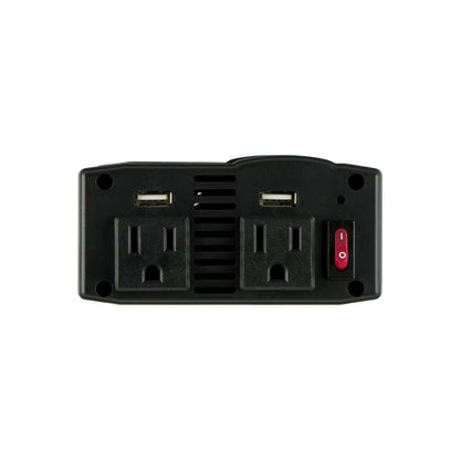 Power Gear 2-Outlet 2-USB Charging Portable Power Inverter, Black