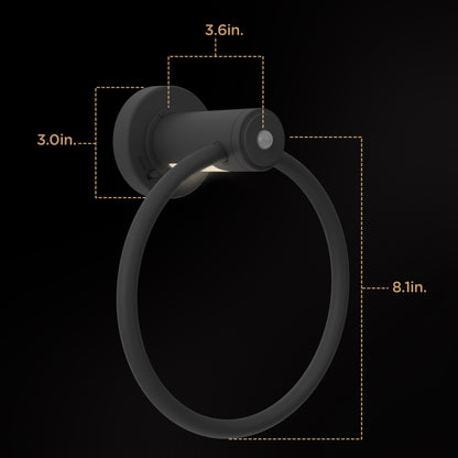 Enbrighten LED Motion Sensing Towel Ring Light, Matte Black