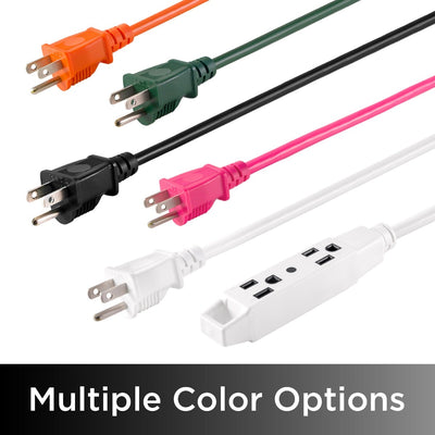 UltraPro 3-Outlet 25ft. Heavy Duty Indoor/Outdoor Extension Cord, 2 Pack, White