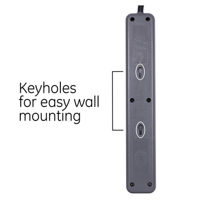 GE 4-Outlet 2-USB 3ft. Surge Protector, Black