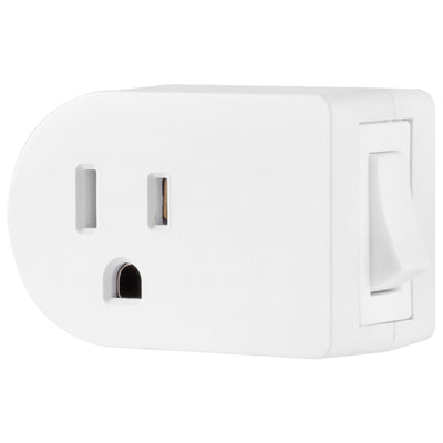 Cordinate Grounded 1-Outlet Power Switch, White
