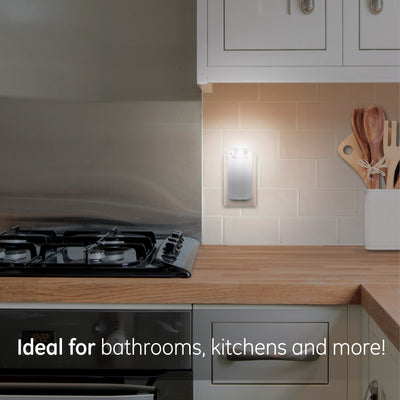 GE 4-in-1 Rechargeable Power Failure LED Night Light, White, 2 Pack