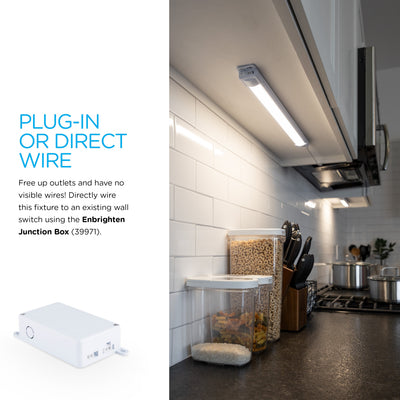 Enbrighten 24in. Plug-In LED Under Cabinet Light Fixture, White