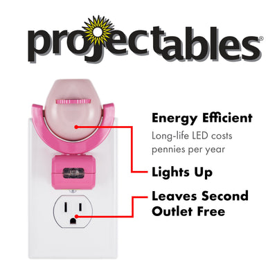 Projectables Disney Princesses Light Sensing 6-Image LED Night Light, Pink