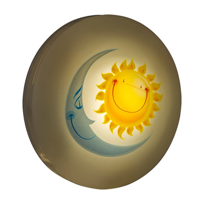 Lights by Night Sun and Moon Battery Operated Color-Changing LED Night Light, White