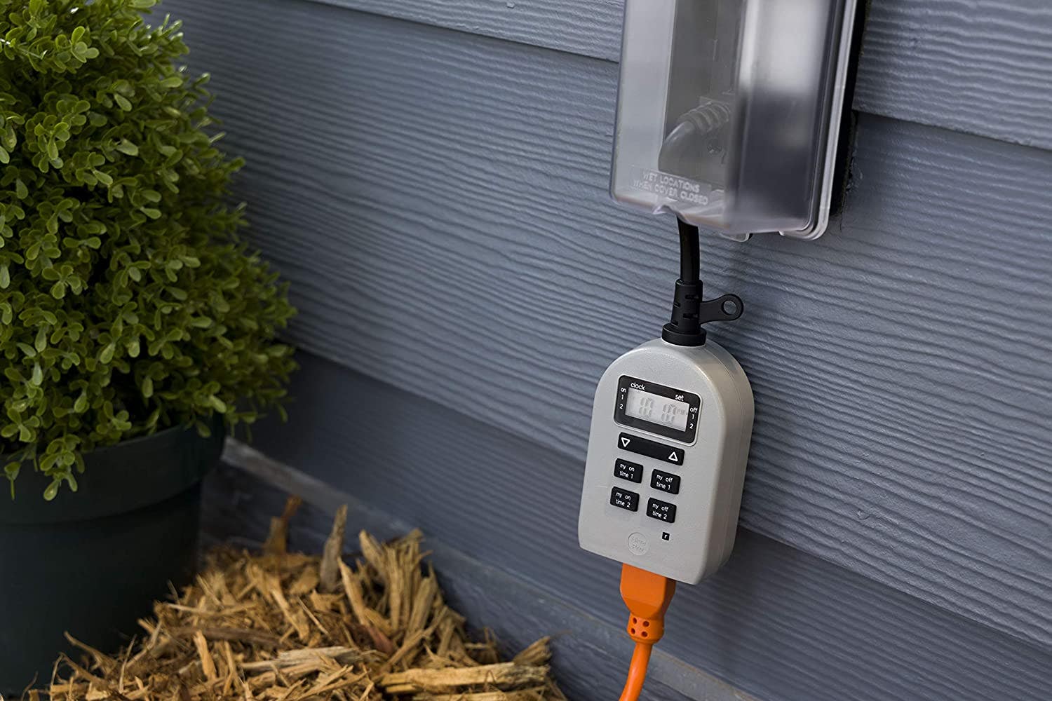 UltraPro Outdoor Plug-In 1-Outlet Digital Timer, Gray