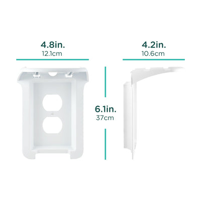 Cordinate Cord-Wrap Duplex Receptacle Wall Plate with Shelf, 2 Pack, White