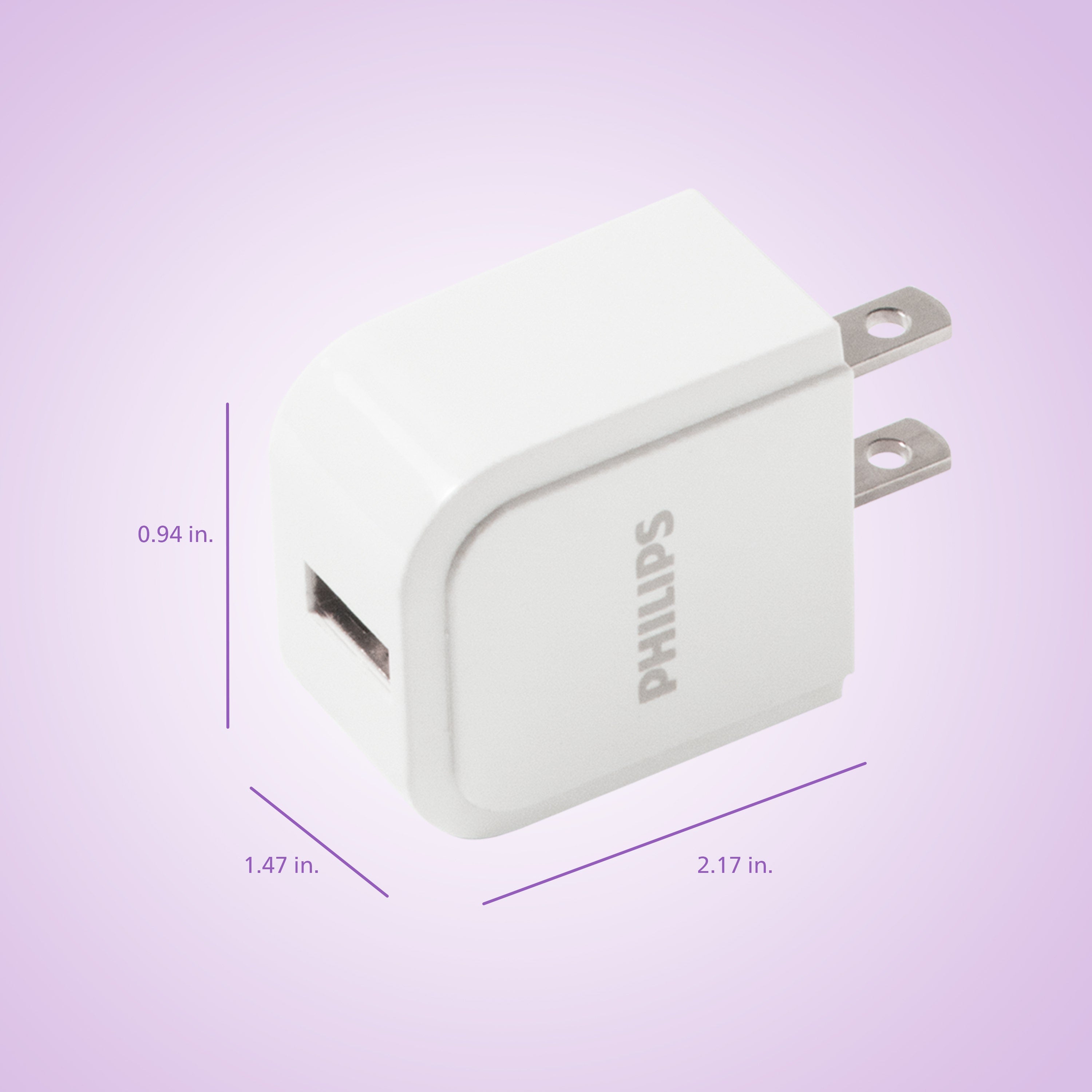 Philips 1-USB Wall Charger, White