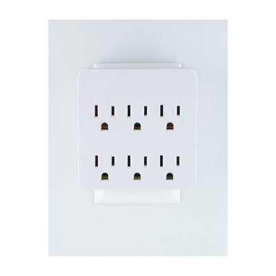 GE 6-Outlet Wall Tap with Surge Protection, White