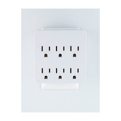 GE 6-Outlet Wall Tap with Surge Protection, White