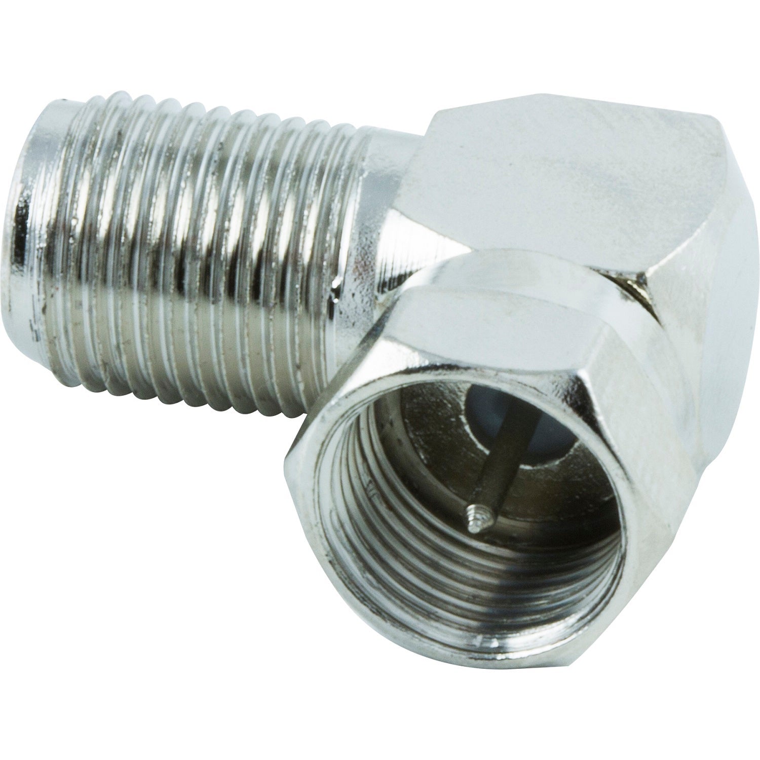 GE Right-Angle F Connector, Silver