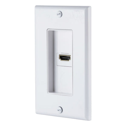 GE Single HDMI Wall Plate, White