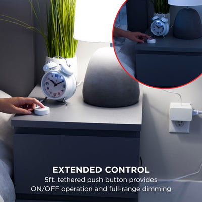 UltraPro 1-Outlet Indoor On/Off Dimmable Lighting Control with Tether, White