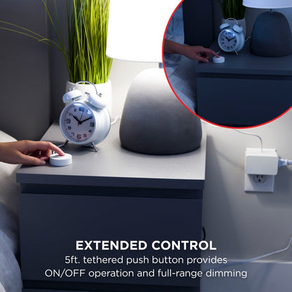 UltraPro 1-Outlet Indoor On/Off Dimmable Lighting Control with Tether, White