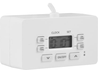 UltraPro Indoor Plug-In 1-Outlet Digital Timer with Push Button, White