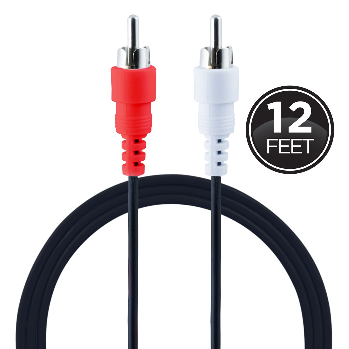 GE 12ft. RCA Audio Cable, Black